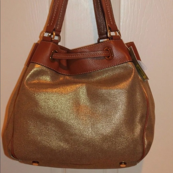 New! Michael Kors gold drawstring hobo - Picture 7 of 8